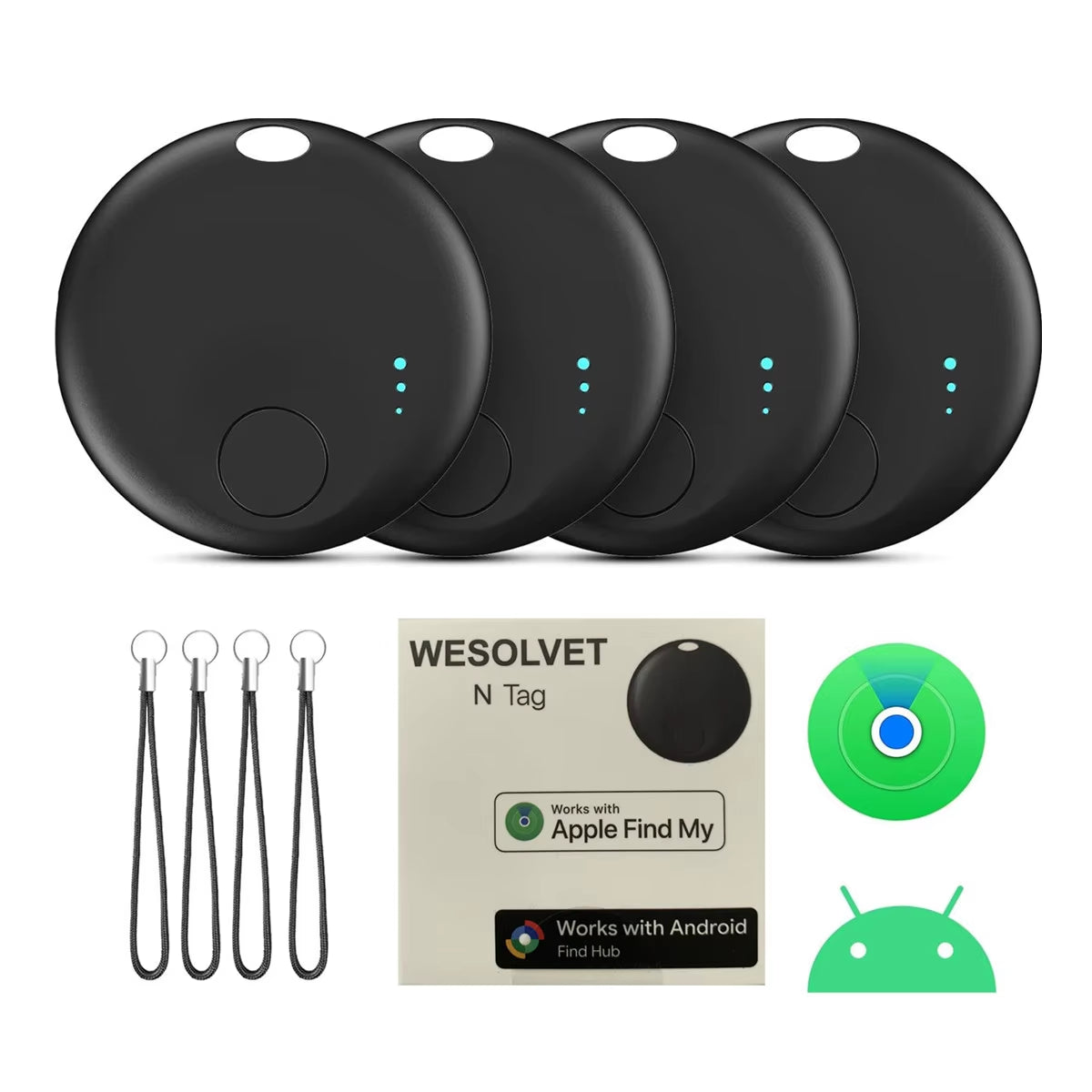 Air Tracker Tags for Android or Ios Bluetooth Smart Tag Dual System Compatible Ios Find My or Google Find Hub Item Locator