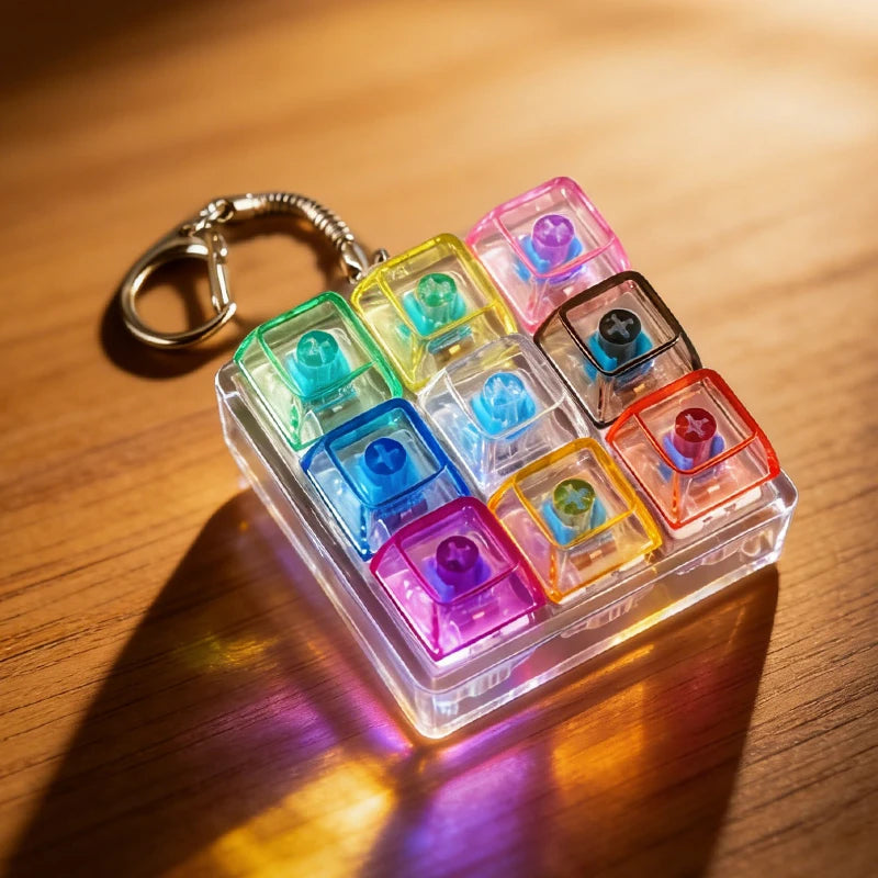 Illuminate Your Stress Away: Clickable Keyboard Keychain LED Light - The Ultimate Fidget Toy & Office Decor Gift!