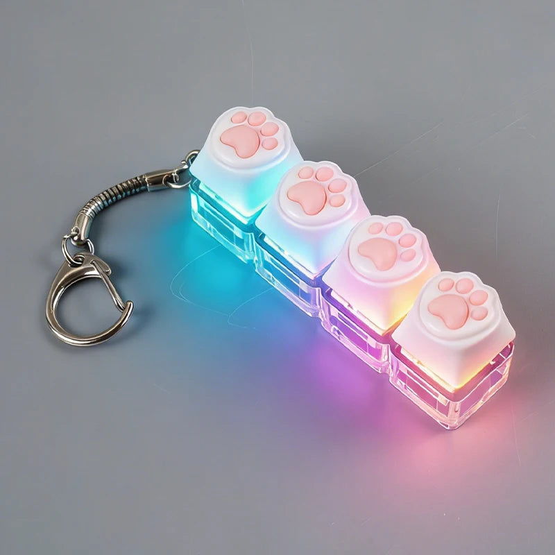 Illuminate Your Stress Away: Clickable Keyboard Keychain LED Light - The Ultimate Fidget Toy & Office Decor Gift!