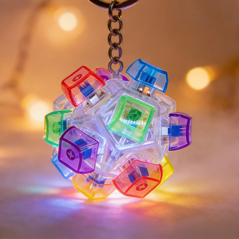 Illuminate Your Stress Away: Clickable Keyboard Keychain LED Light - The Ultimate Fidget Toy & Office Decor Gift!