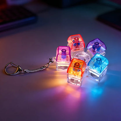 Illuminate Your Stress Away: Clickable Keyboard Keychain LED Light - The Ultimate Fidget Toy & Office Decor Gift!
