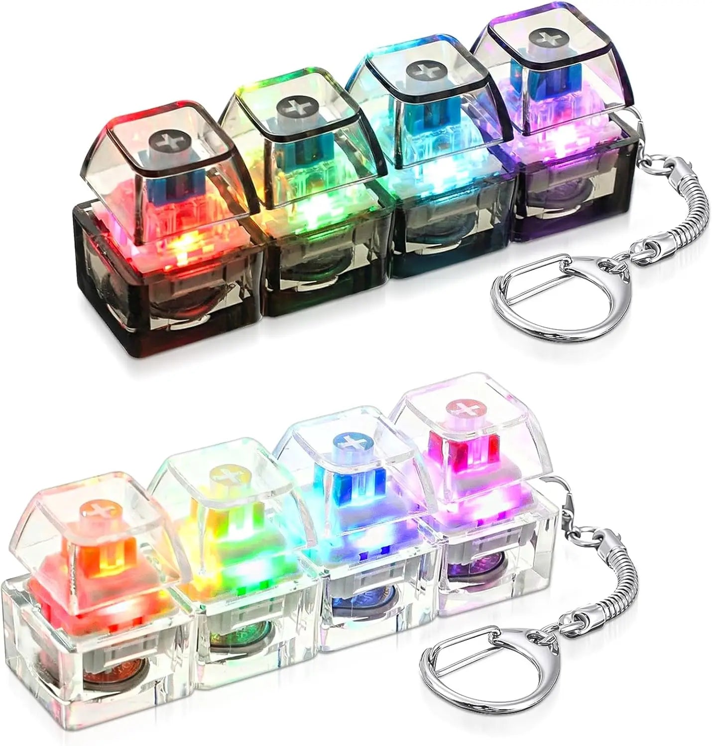 Illuminate Your Stress Away: Clickable Keyboard Keychain LED Light - The Ultimate Fidget Toy & Office Decor Gift!