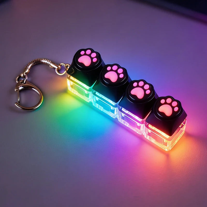 Illuminate Your Stress Away: Clickable Keyboard Keychain LED Light - The Ultimate Fidget Toy & Office Decor Gift!