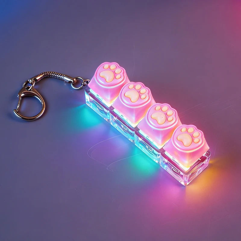 Illuminate Your Stress Away: Clickable Keyboard Keychain LED Light - The Ultimate Fidget Toy & Office Decor Gift!