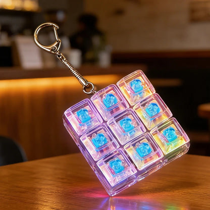 Illuminate Your Stress Away: Clickable Keyboard Keychain LED Light - The Ultimate Fidget Toy & Office Decor Gift!
