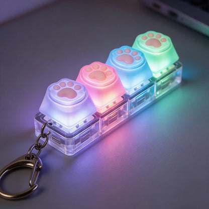 Illuminate Your Stress Away: Clickable Keyboard Keychain LED Light - The Ultimate Fidget Toy & Office Decor Gift!