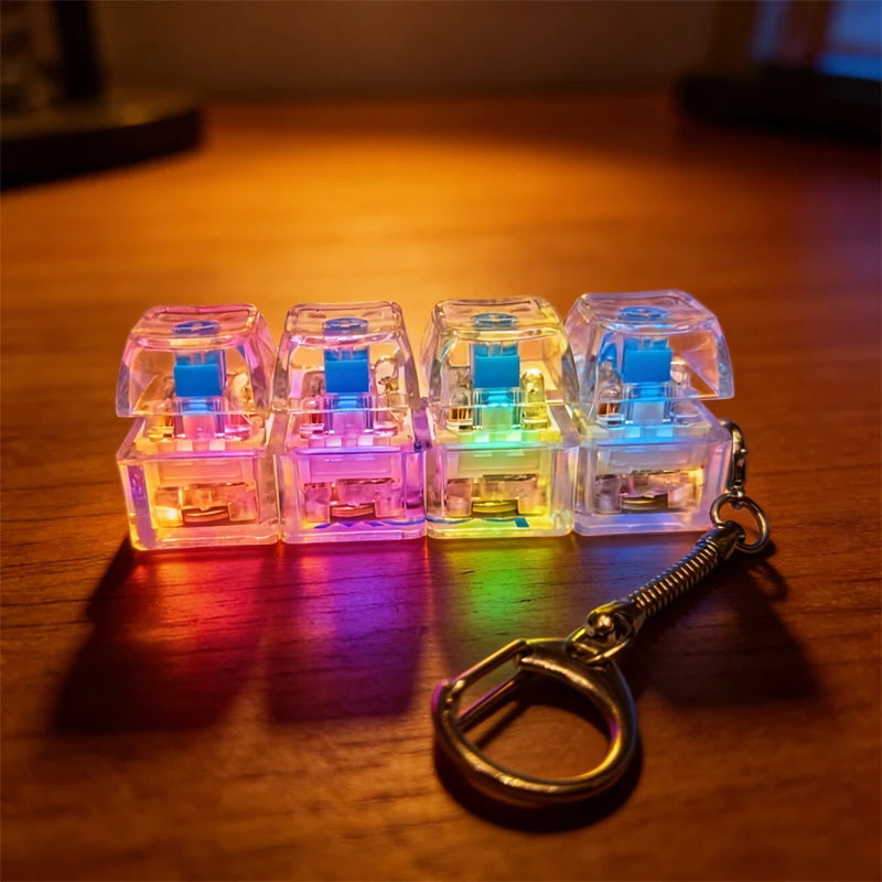 Illuminate Your Stress Away: Clickable Keyboard Keychain LED Light - The Ultimate Fidget Toy & Office Decor Gift!