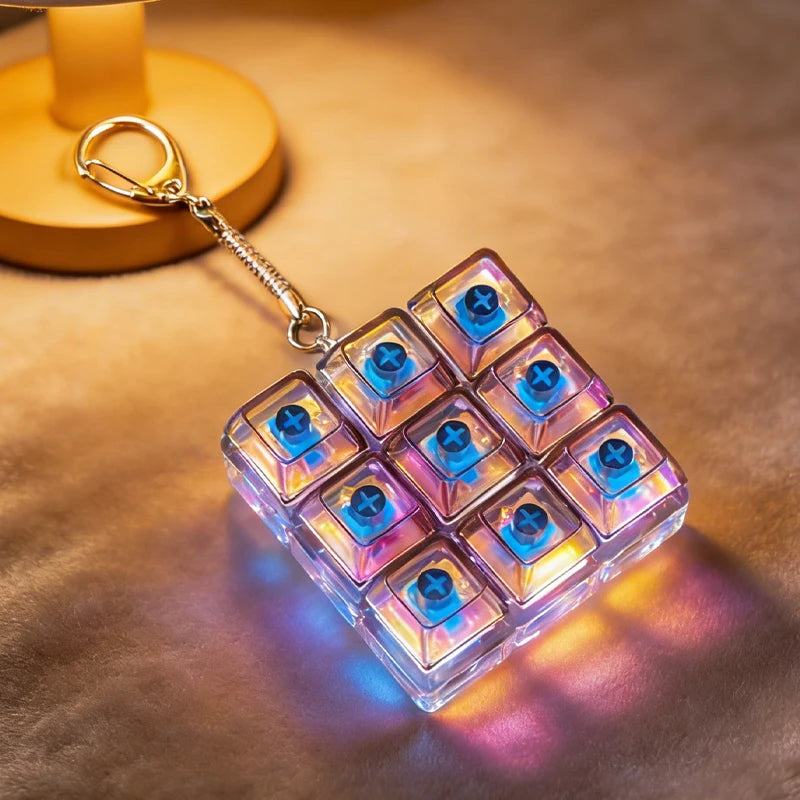 Illuminate Your Stress Away: Clickable Keyboard Keychain LED Light - The Ultimate Fidget Toy & Office Decor Gift!