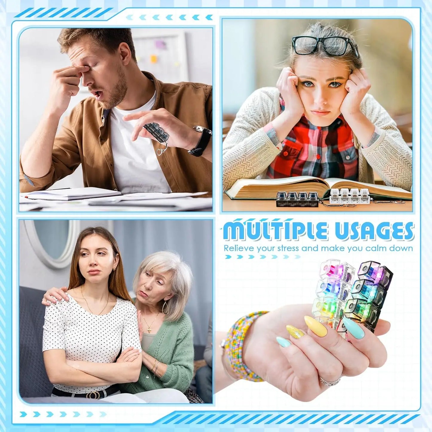 Illuminate Your Stress Away: Clickable Keyboard Keychain LED Light - The Ultimate Fidget Toy & Office Decor Gift!