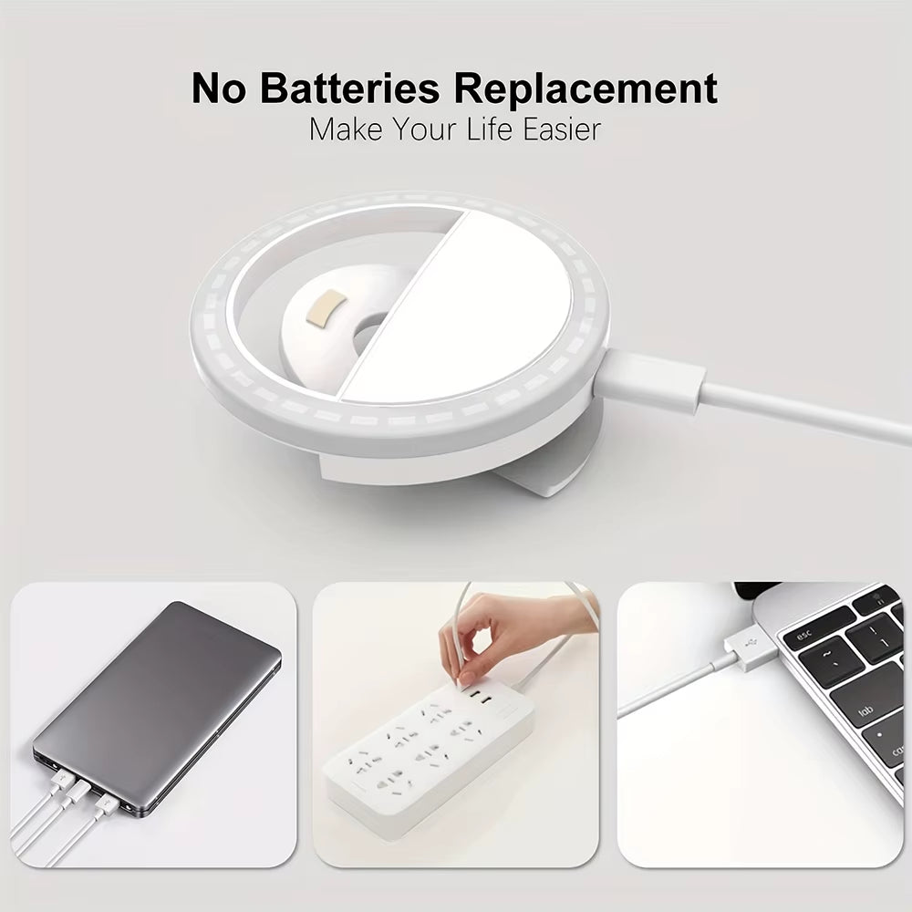 LED Selfie Ring Light Novelty Makeup Lightings Led Selfie Lamp Mobile Phones Photo Night Light Rechargeable Lamp Selfie Ring